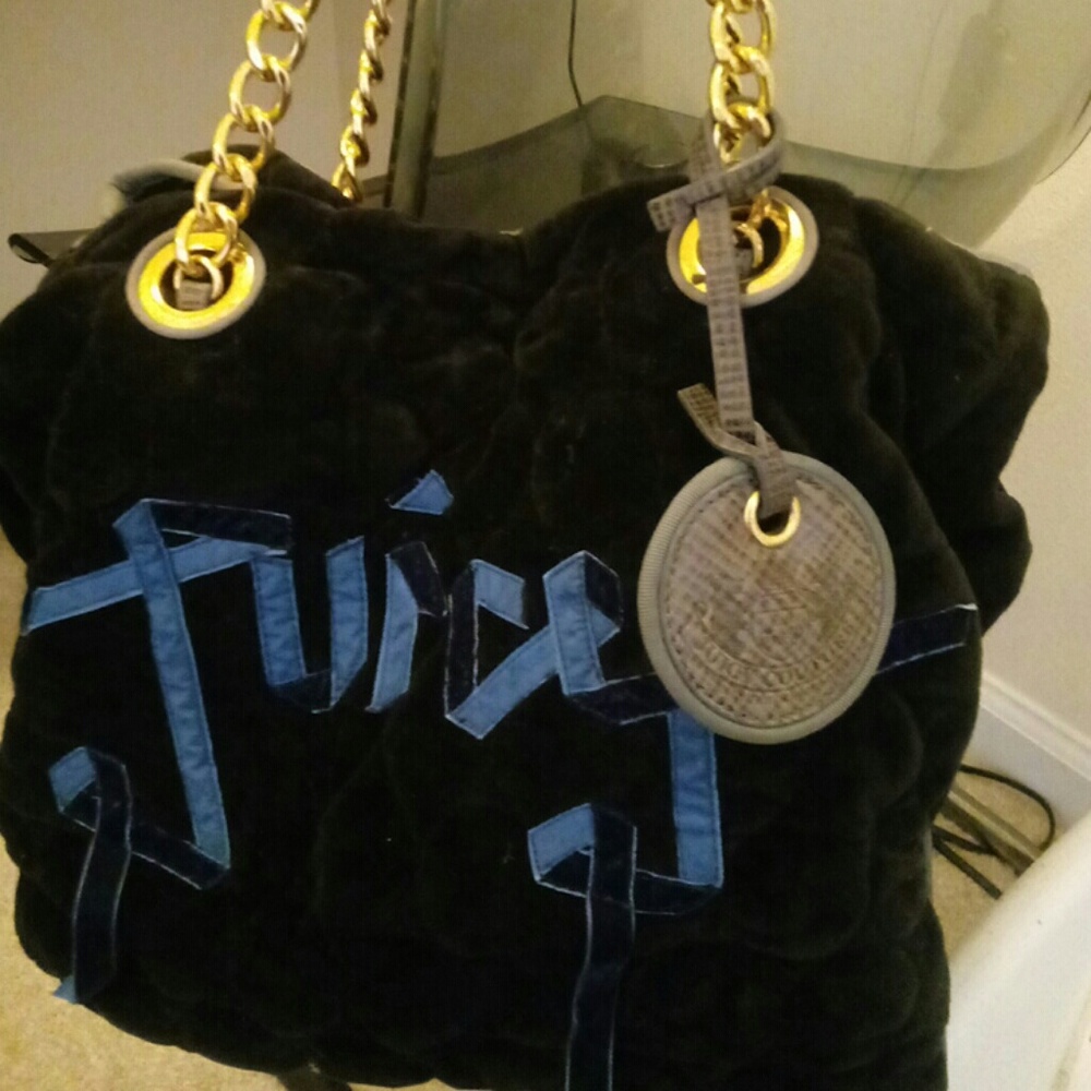 Juicy Couture black handbag with blue detail
